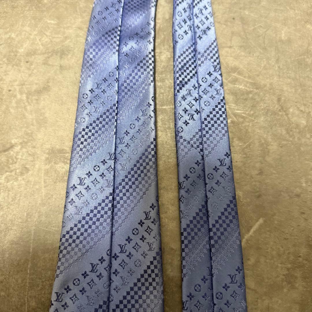 極美品✨LOUIS VUITTON　ネクタイ　モノグラム　ストライプ　現行　希少