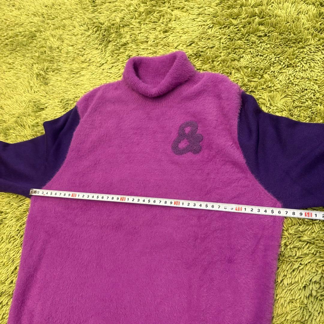 and per se アンパスィ ニットセーター ハイネック 異素材 紫 M