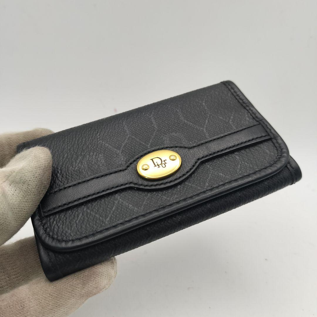 ◎クリスチャンディオール　6連キーケース　ハニカム柄　ブラック