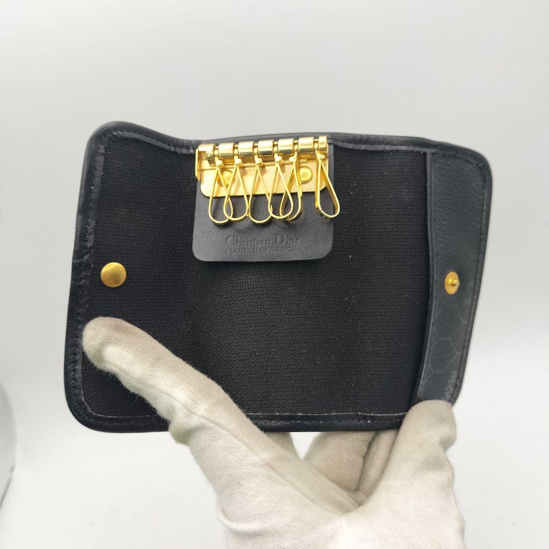 ◎クリスチャンディオール　6連キーケース　ハニカム柄　ブラック