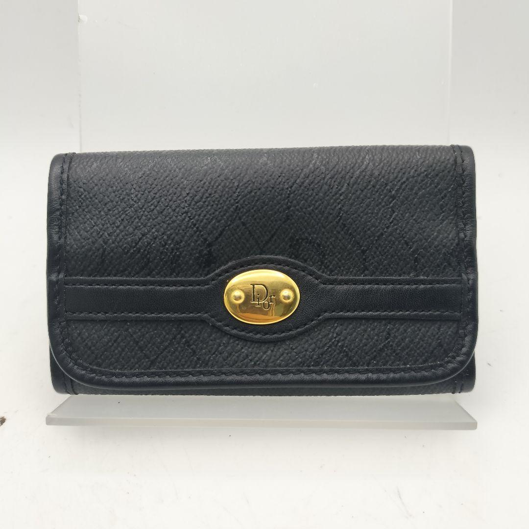 ◎クリスチャンディオール　6連キーケース　ハニカム柄　ブラック