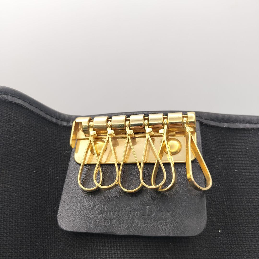 ◎クリスチャンディオール　6連キーケース　ハニカム柄　ブラック