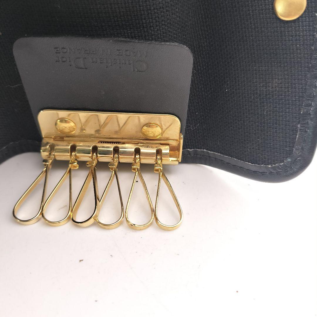 ◎クリスチャンディオール　6連キーケース　ハニカム柄　ブラック