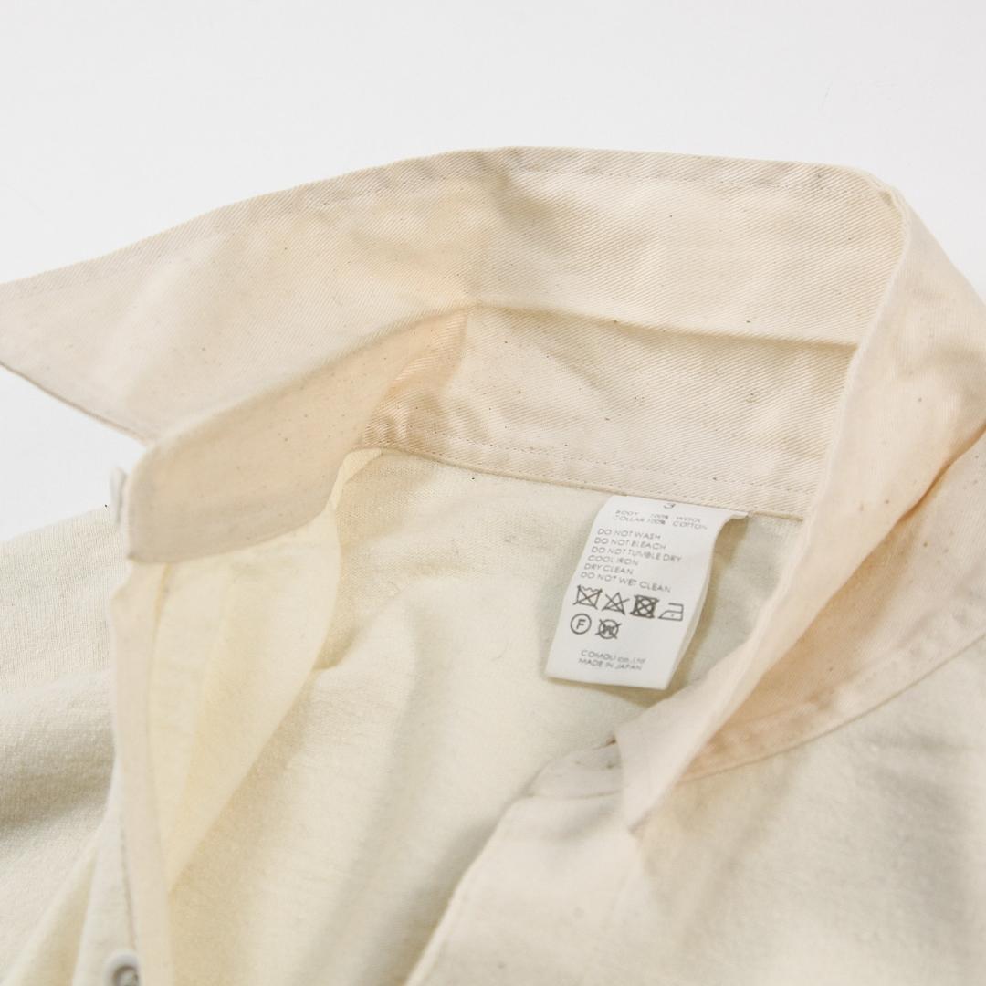 COMOLI 22AW ウール ラグビーシャツ W03-05012 3 ECRU