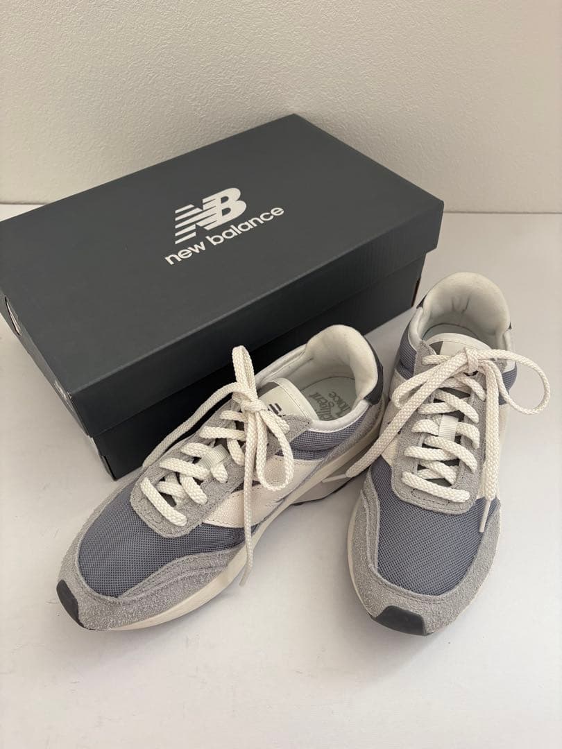 New Balance U370AH スニーカー グレー/ホワイト 箱付23.5