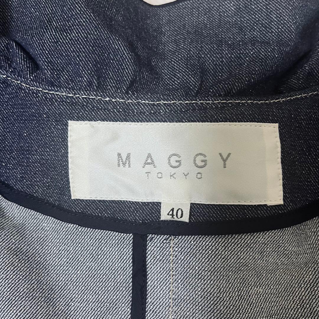 美品 銀座マギー MAGGYTOKYO ラメデニムコート 40 エムズグレイシー
