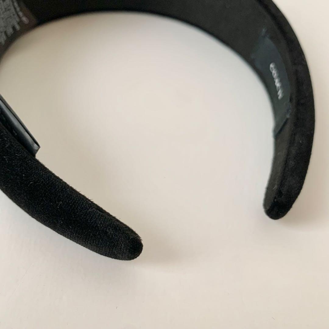 【COACH】コーチ　ベルベット　ヘッドバンド　カチューシャ　新品　ブラック　黒