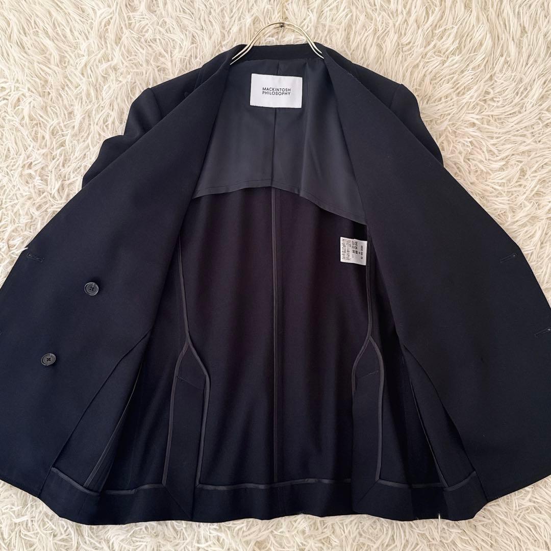 極美品✨現行 マッキントッシュフィロソフィー 紺ブレ ダブル 金ボタン ロゴ刻印