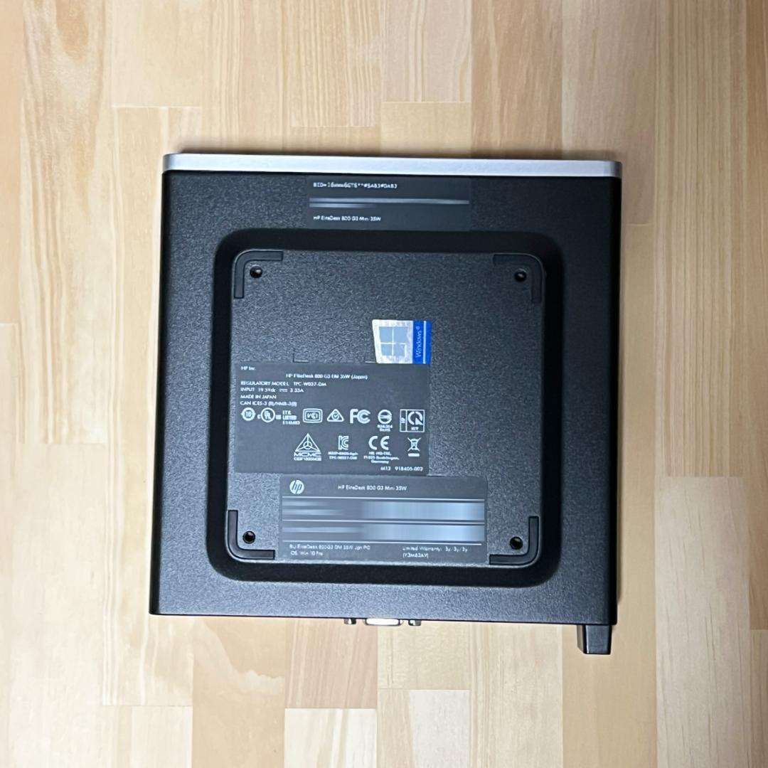 【Windows11ミニPC】HP EliteDesk 800 G3 DM