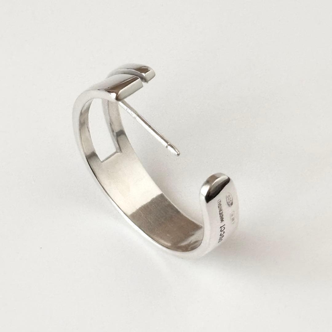 美品✨GUCCI グッチ ピアス Gロゴ フープ SV925 片耳 デカロゴ