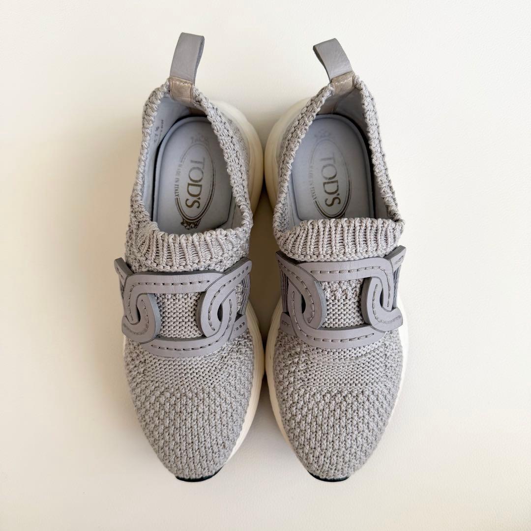 【トッズ】ケイトニットスニーカー 37.5 人気モデル スリッポン 楽チン