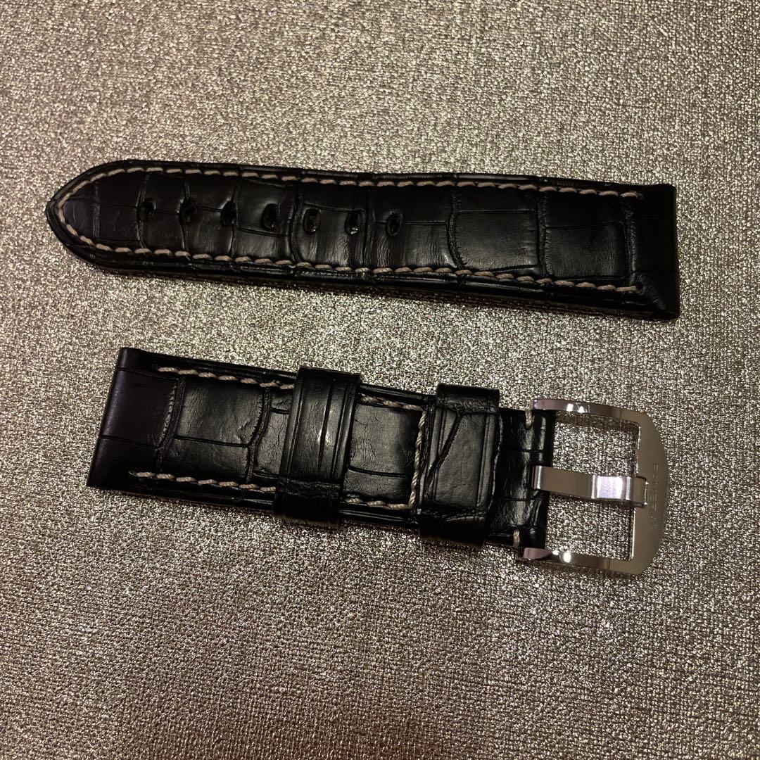 正規品 PANERAI 腕時計 ベルト レザー 本革 ブラック　尾錠つき