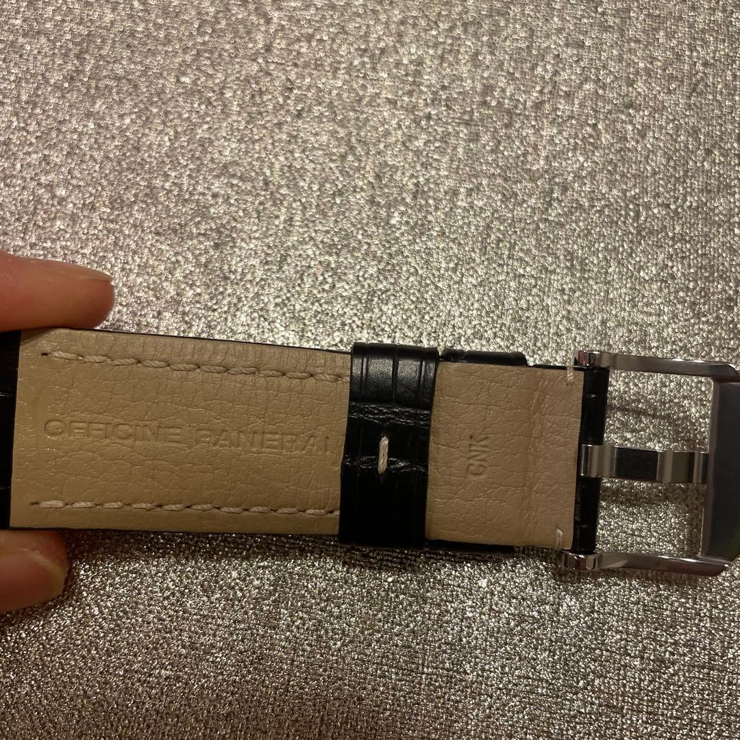 正規品 PANERAI 腕時計 ベルト レザー 本革 ブラック　尾錠つき