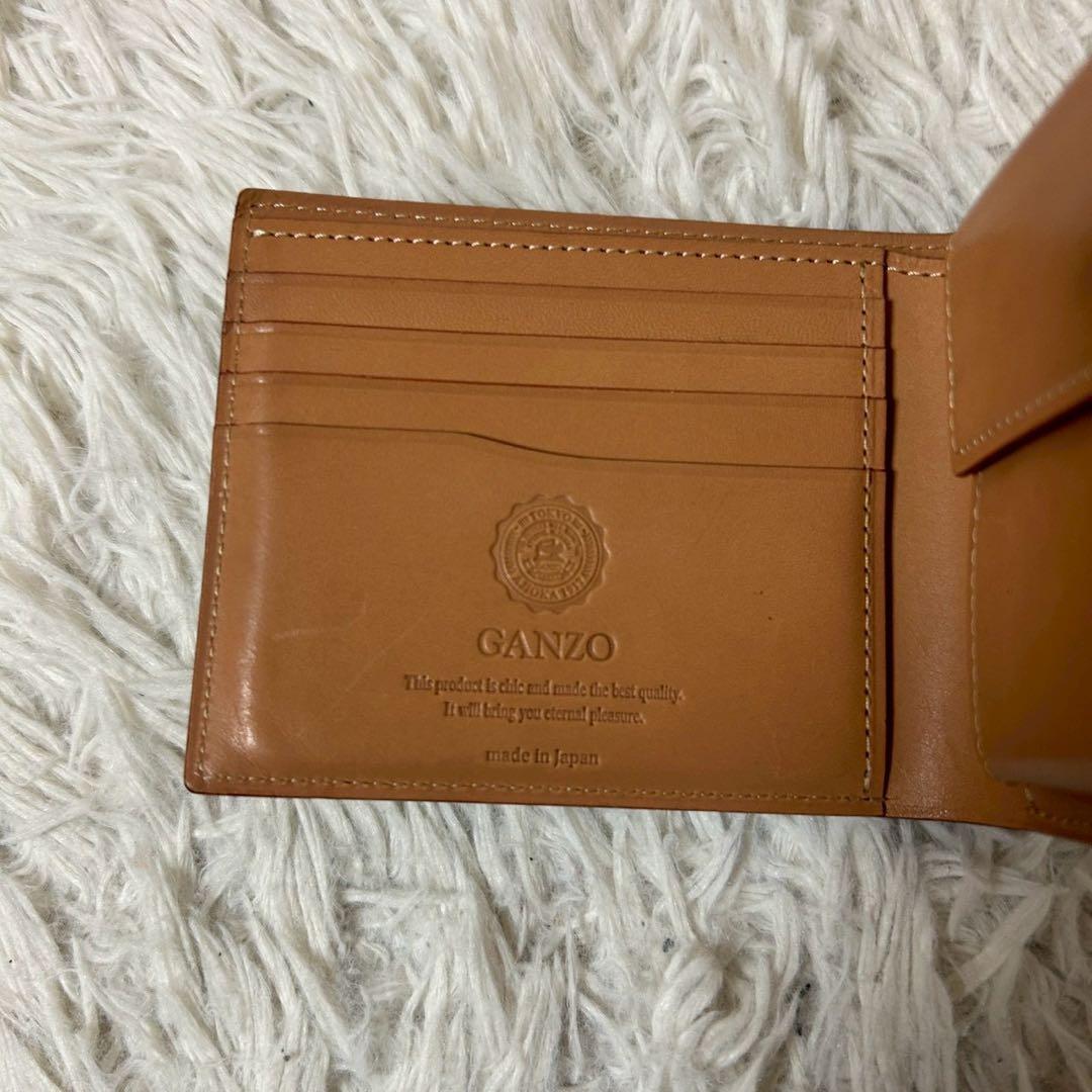 美品✨GANZO ガンゾ コードバン 二折財布 小銭入れ　ブラック