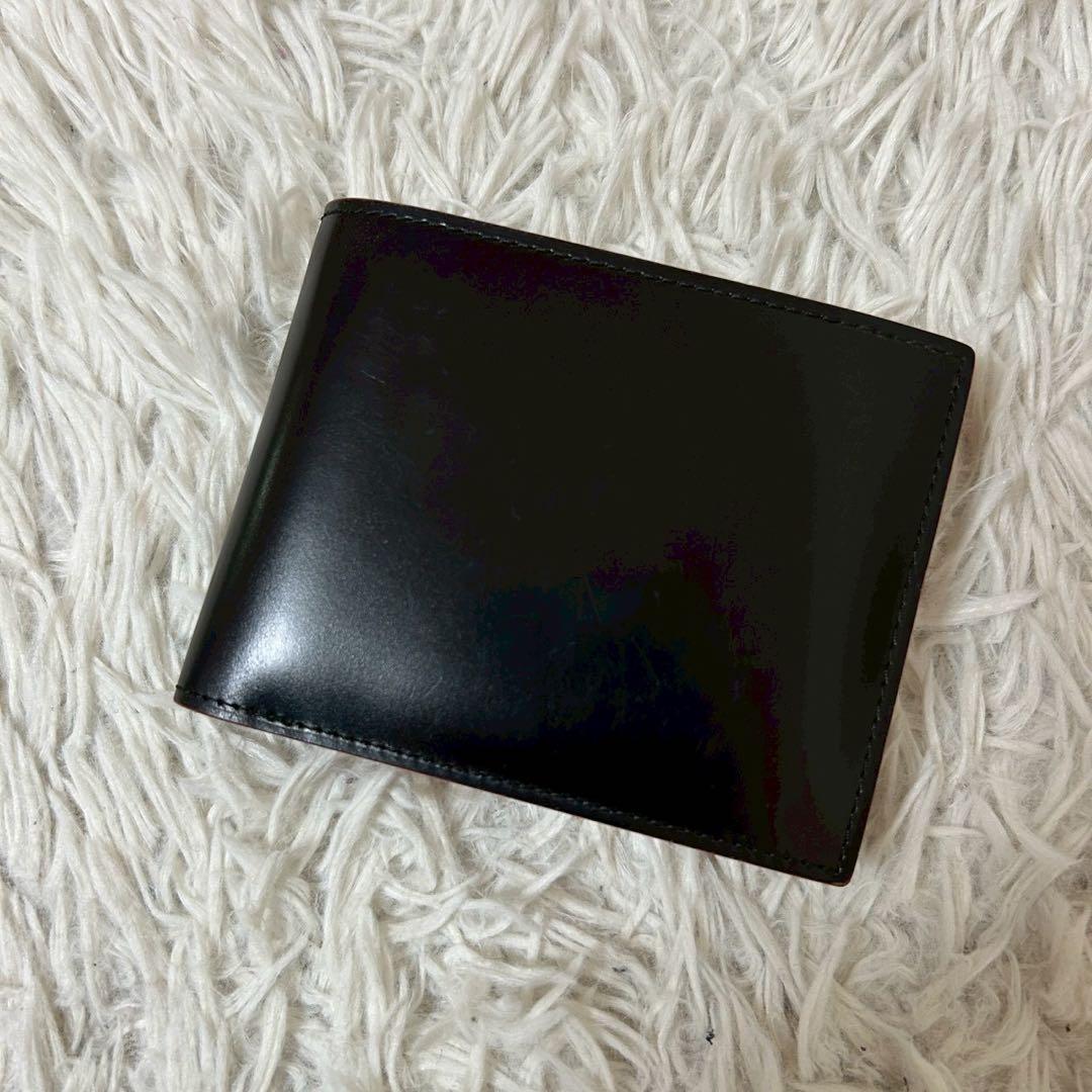 美品✨GANZO ガンゾ コードバン 二折財布 小銭入れ　ブラック