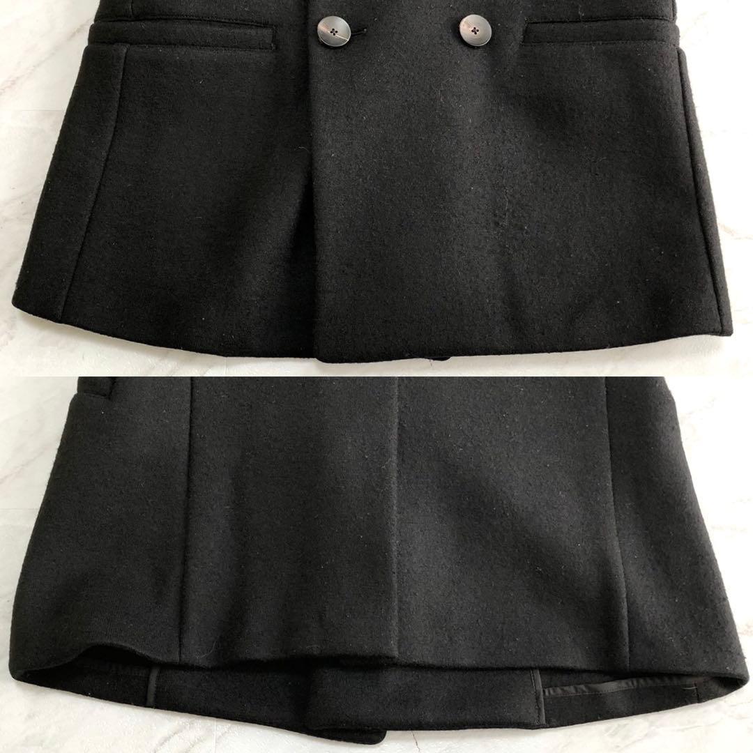 美品✨ARMANI COLLEZIONI ウール Pコート ブラック 46