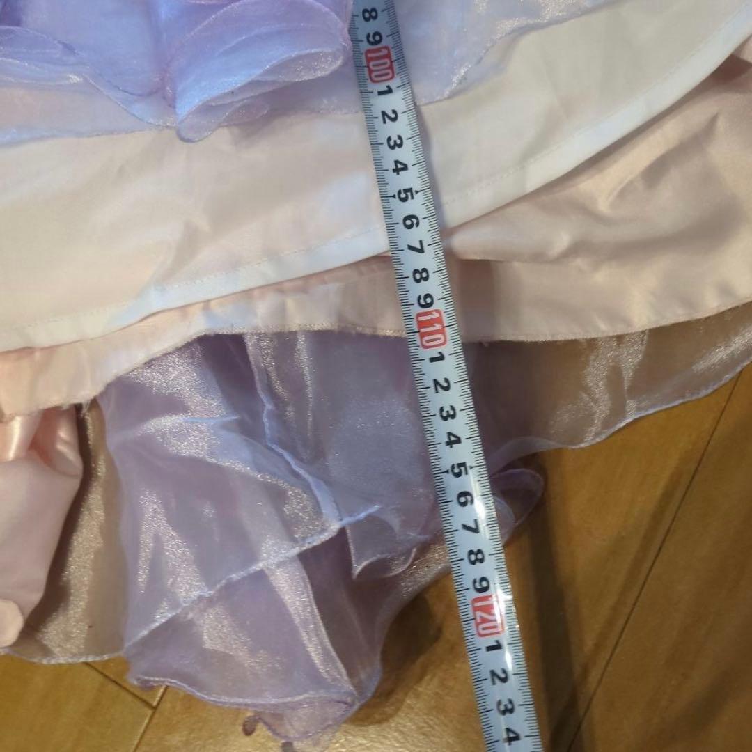 アイクリア　7歳　ドレス　パープル華やかなフラワー装飾のフォーマルドレス