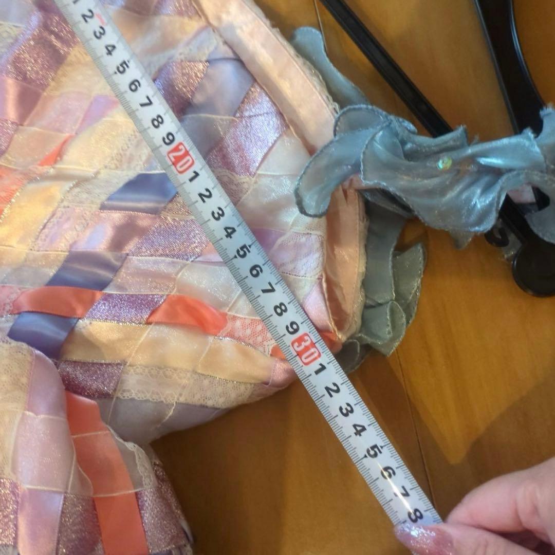 アイクリア　7歳　ドレス　パープル華やかなフラワー装飾のフォーマルドレス