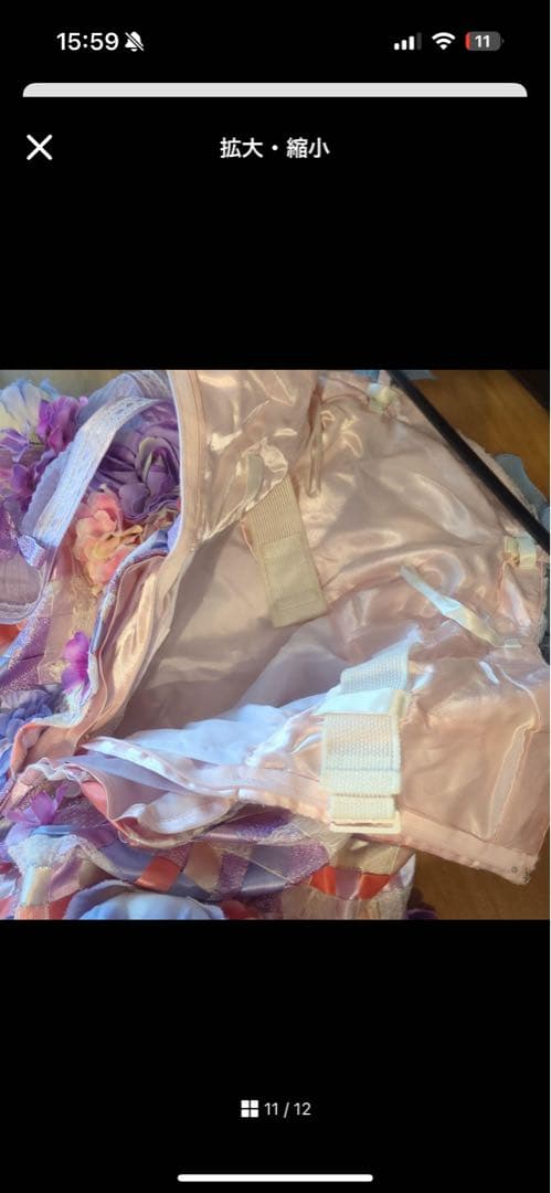 アイクリア　7歳　ドレス　パープル華やかなフラワー装飾のフォーマルドレス