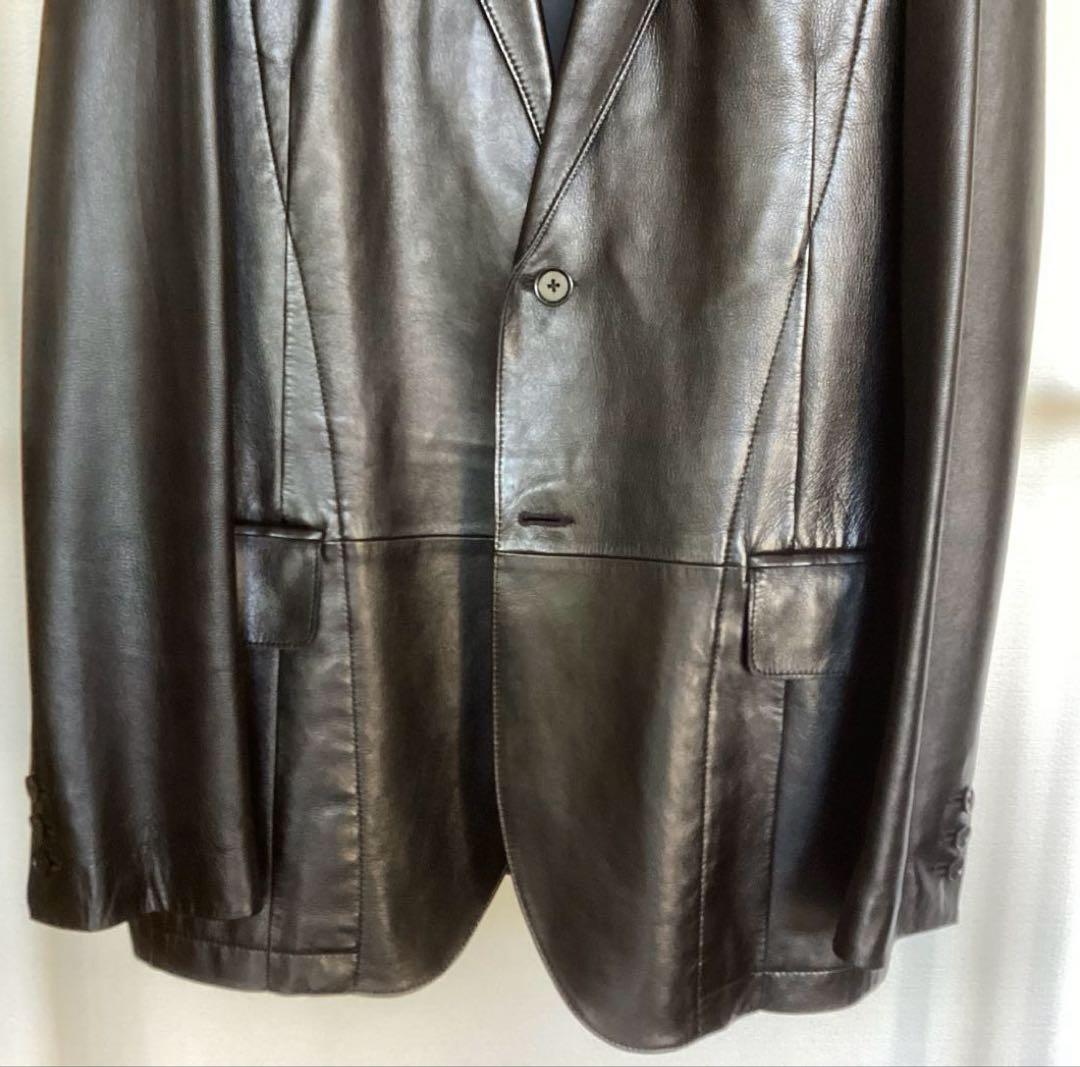 kenちゃん　DKNY ダナキャラン　ブラックレザージャケット XL 羊革