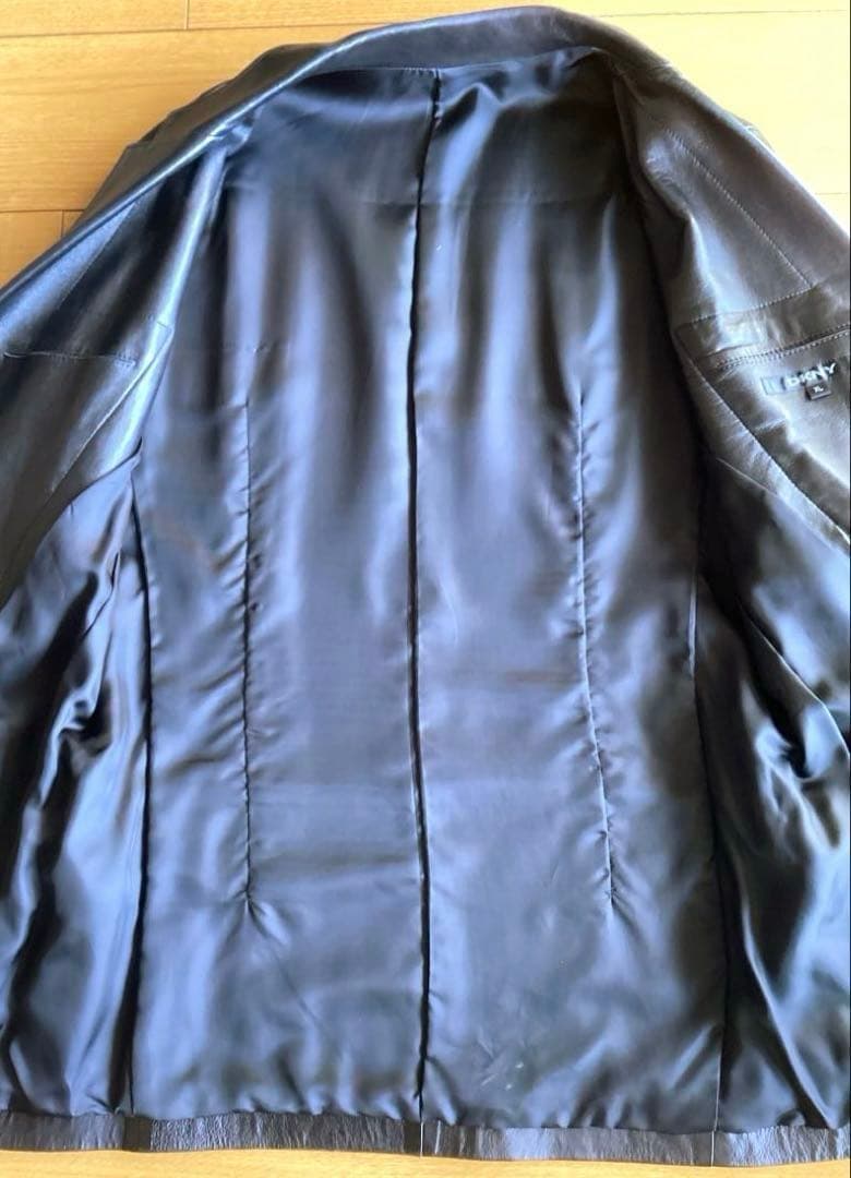 kenちゃん　DKNY ダナキャラン　ブラックレザージャケット XL 羊革
