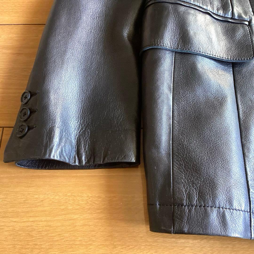 kenちゃん　DKNY ダナキャラン　ブラックレザージャケット XL 羊革