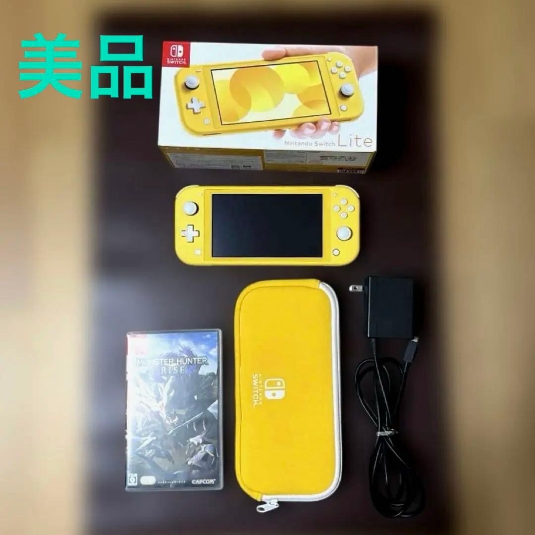 Nintendo Switch Lite イエロー　モンハンライズ　箱ケース付き