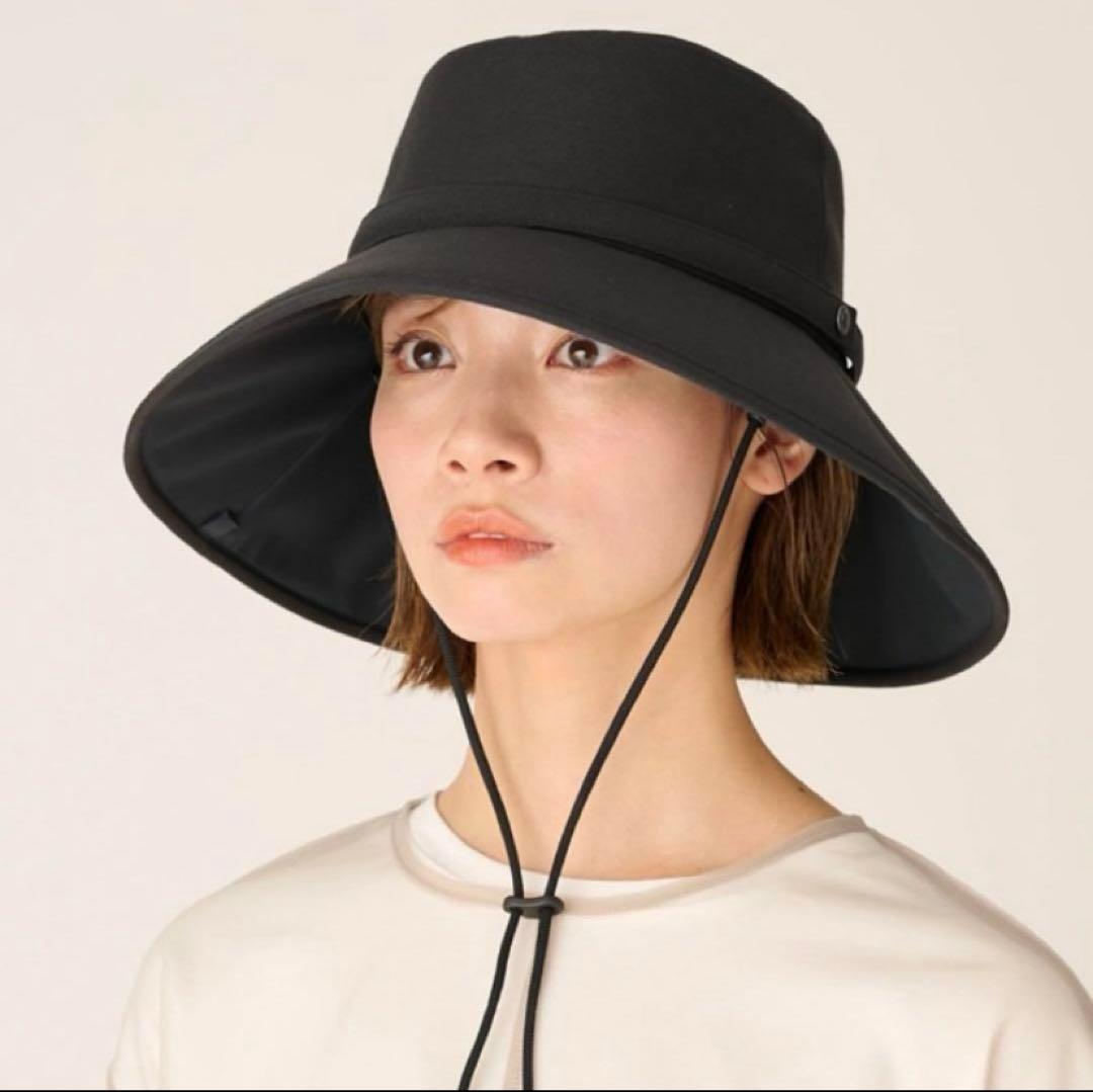 サンバリア100　ウィンドハット ブラックLサイズ