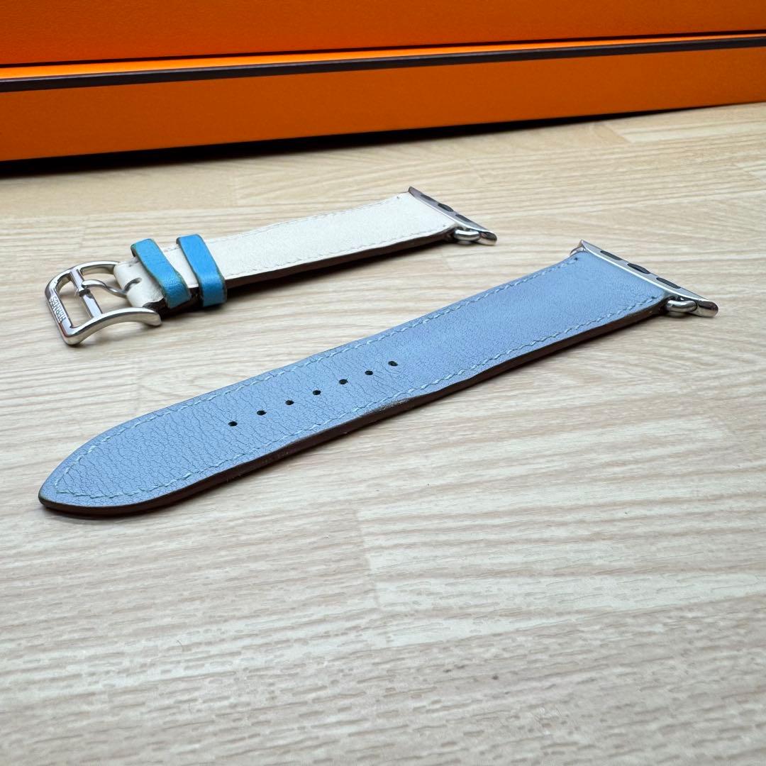 2459 Apple Watch エルメス　ブルーラン　ホワイト　HERMES
