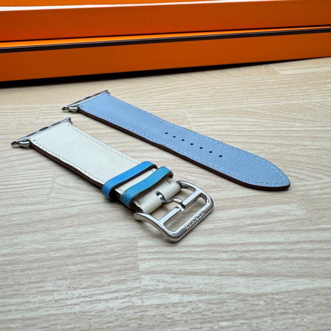 2459 Apple Watch エルメス　ブルーラン　ホワイト　HERMES
