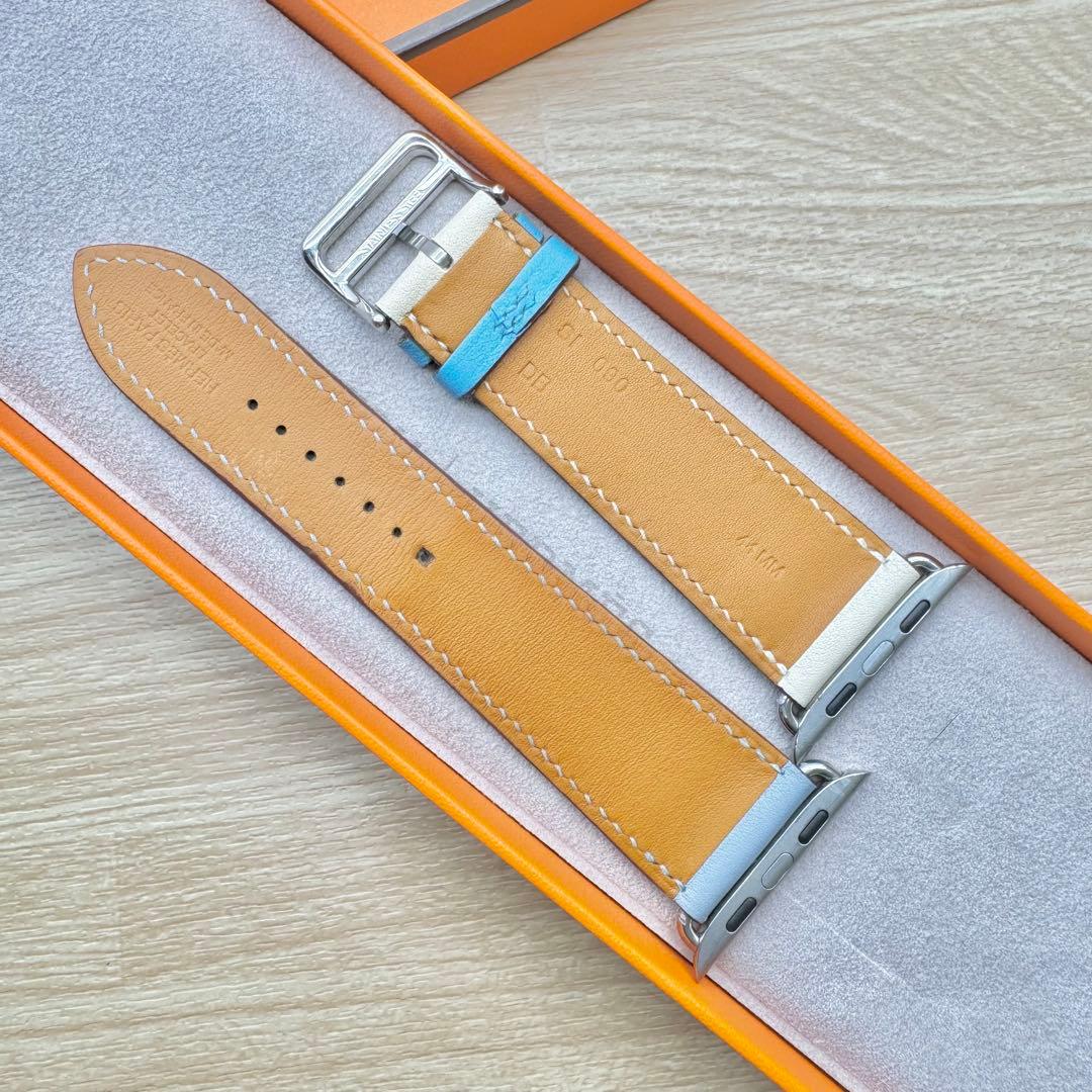 2459 Apple Watch エルメス　ブルーラン　ホワイト　HERMES