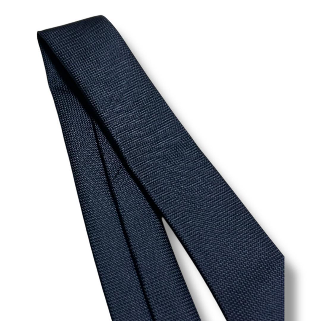 未使用級　ルイヴィトン ネクタイ ガストンネイビー シルク イタリア　刺繍