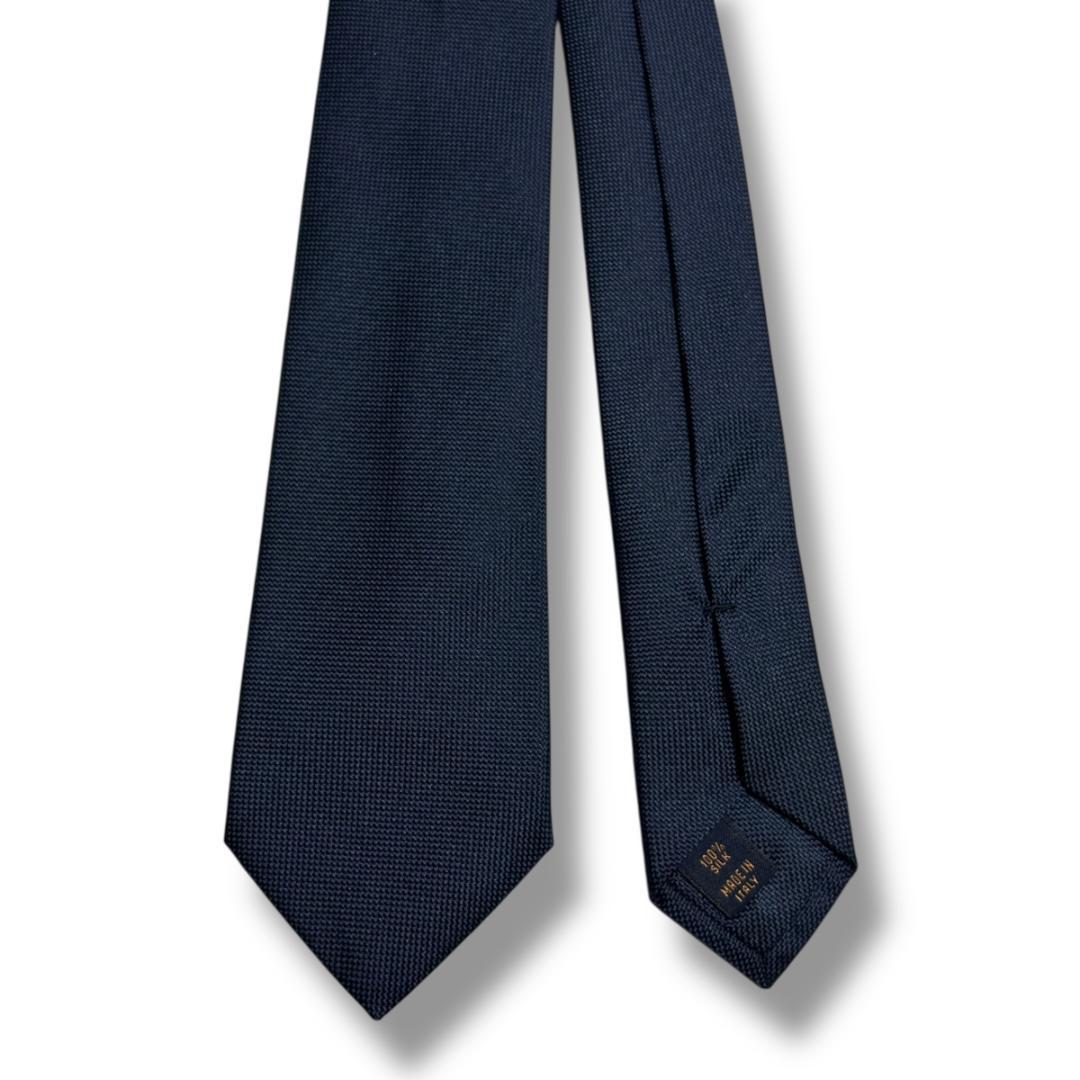 未使用級　ルイヴィトン ネクタイ ガストンネイビー シルク イタリア　刺繍