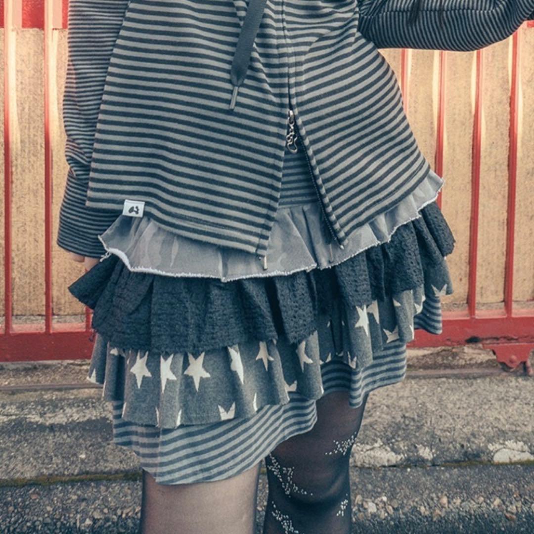 HUG YOUR SKIN レイヤードスカート 平成レトロ Y2K