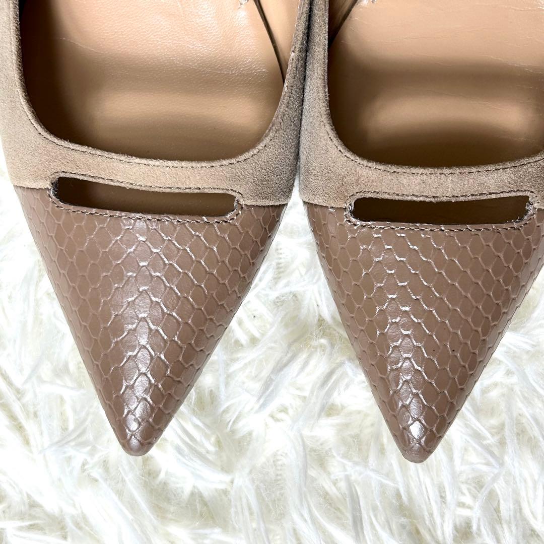 【美品】ペリーコ アネッリ クロコ型押し フラットシューズ スエード 36