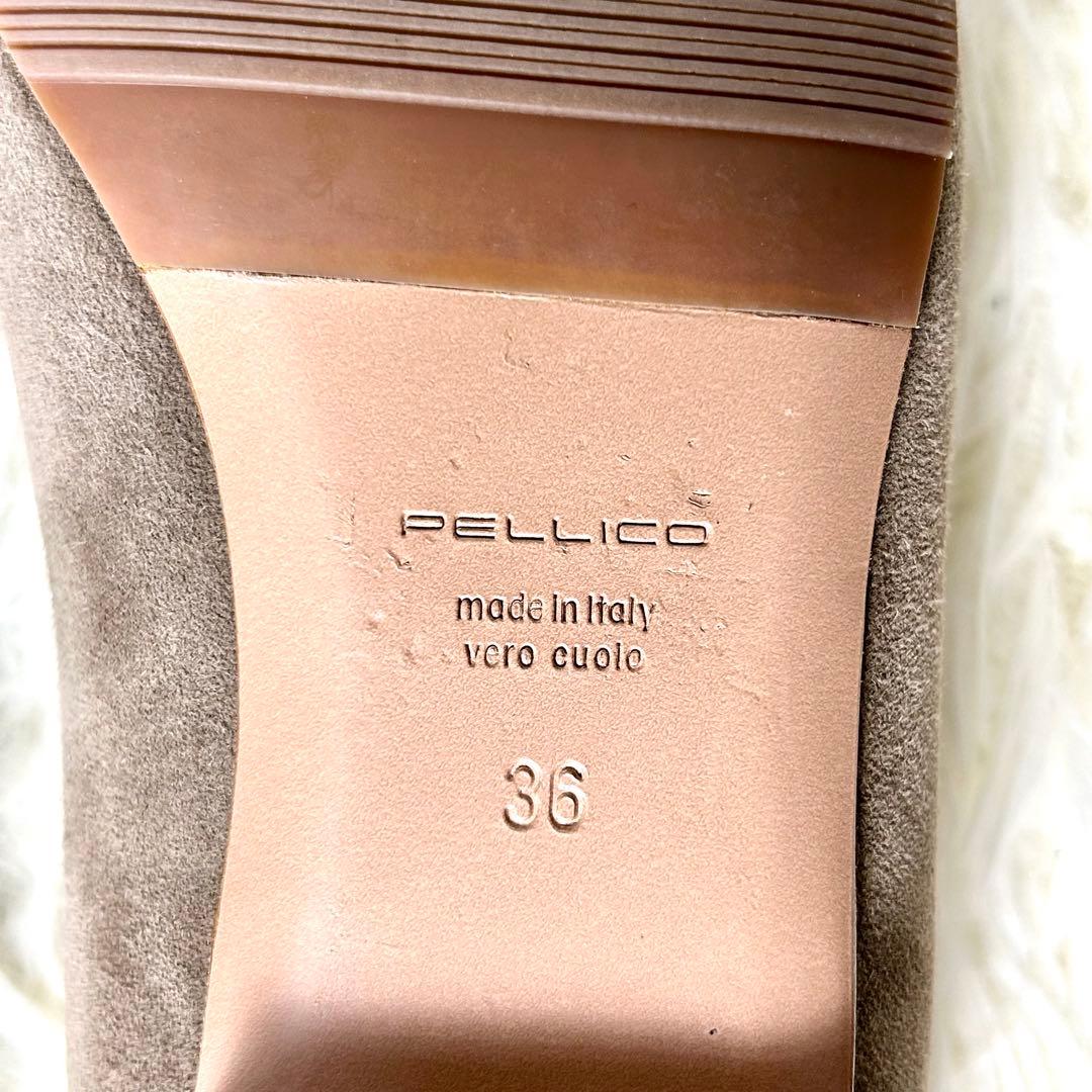 【美品】ペリーコ アネッリ クロコ型押し フラットシューズ スエード 36