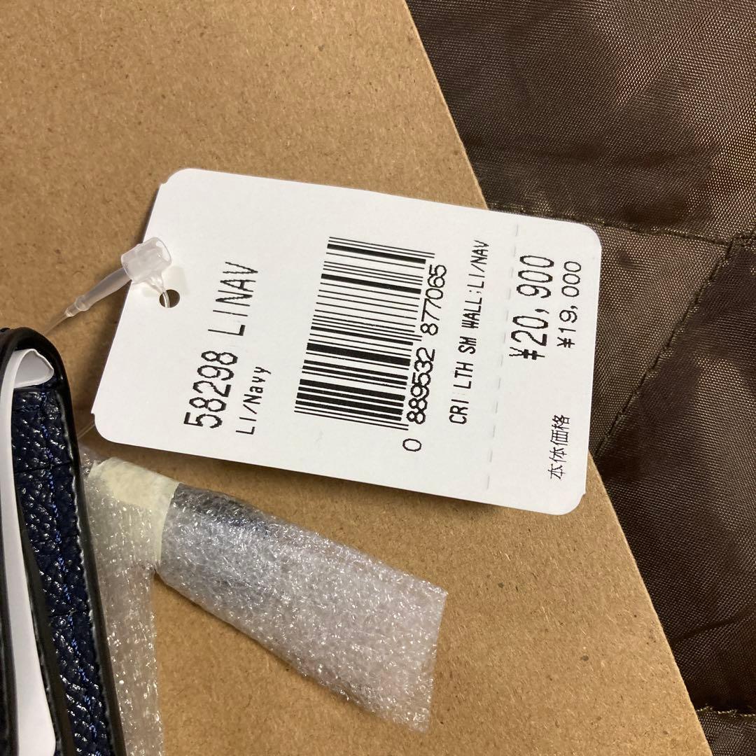 COACH ネイビー 三つ折り財布　正規品　コーチ　折財布　本革　男性にも！