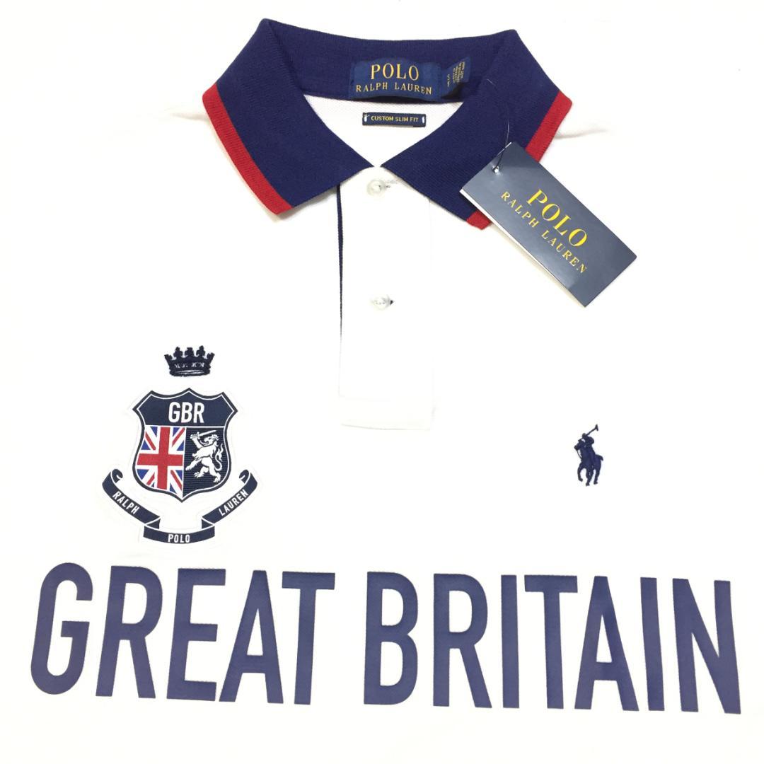 新品 Ｓ ポロ ラルフローレン カスタム スリム フィット ブリテン ポロシャツ