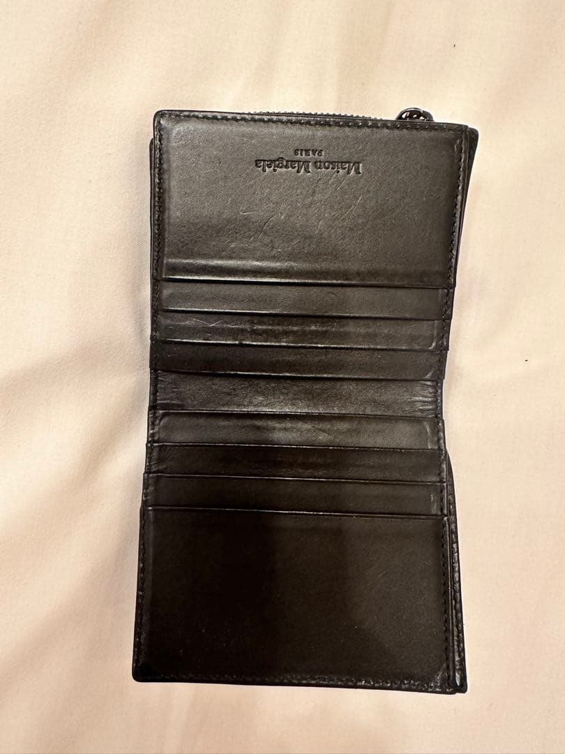 Maison Margiela 二つ折り財布 ブラック ディアスキン
