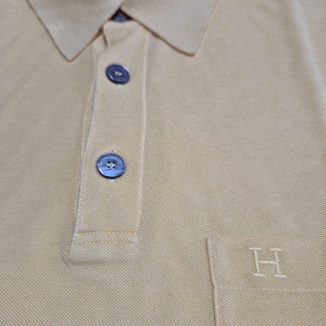 HERMES イエロー ポロシャツ 胸ポケット付 エルメス 日本M相当