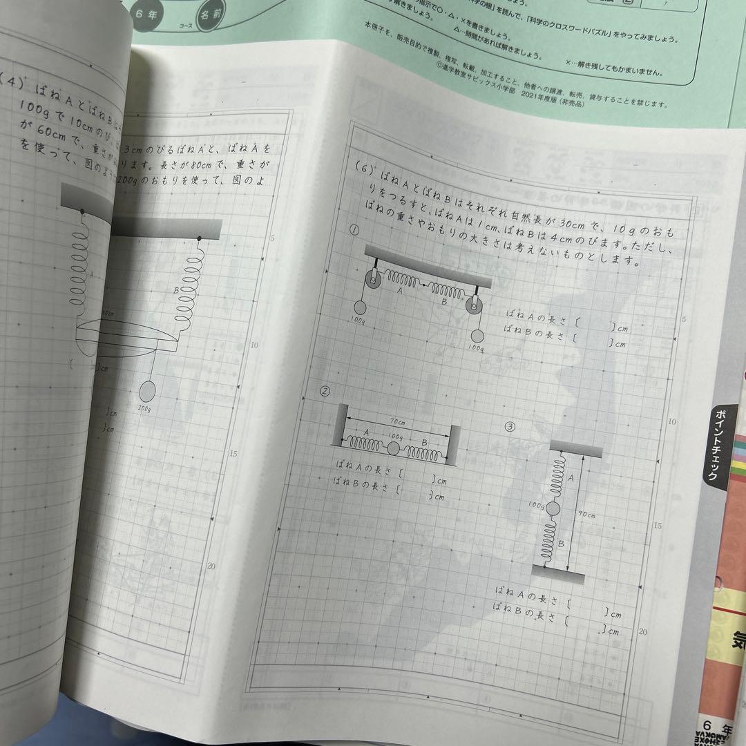 ㉑な　サピックス　ディリーサピックス　SAPIX 6年　理科　テキスト　一年分