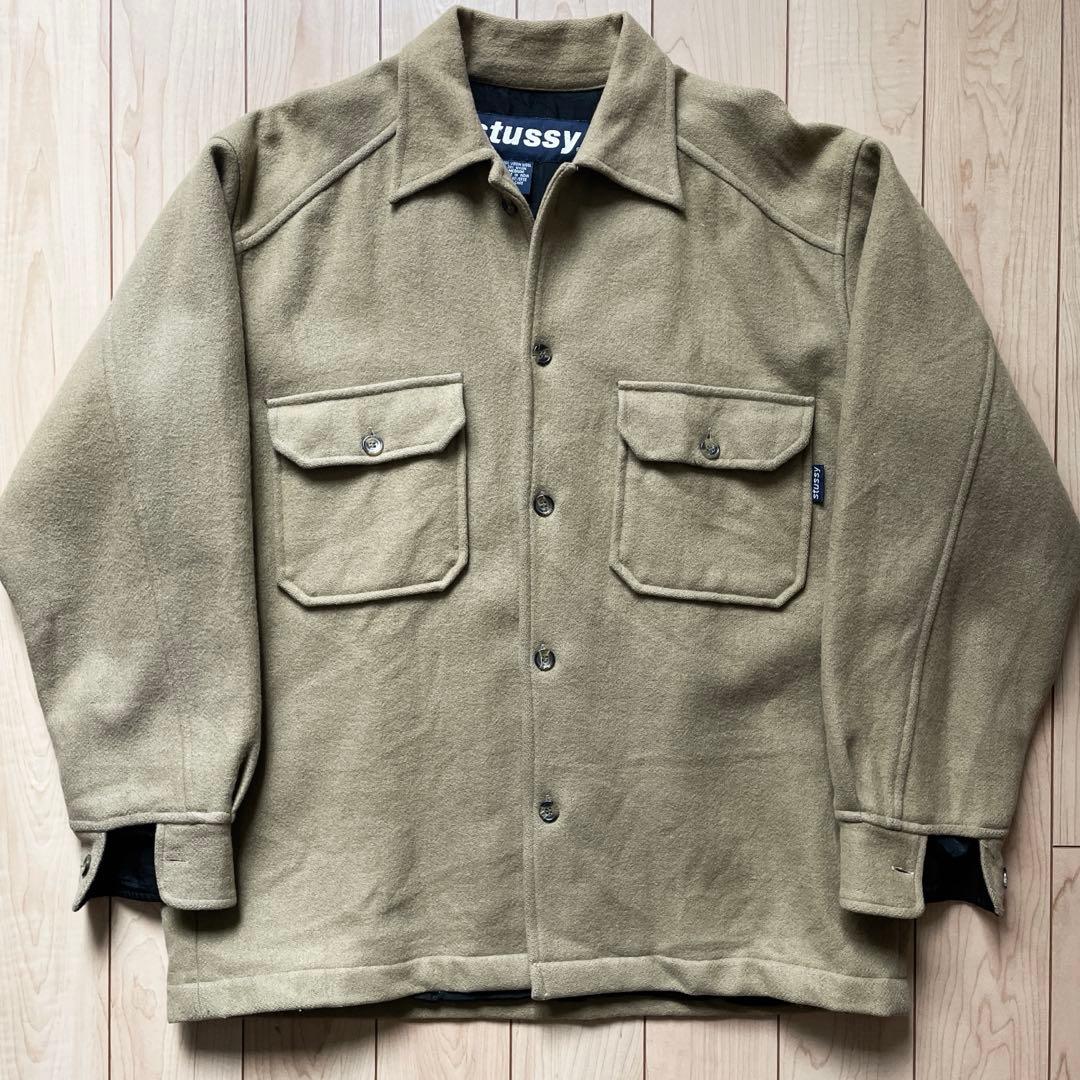 【90s】◎OLD STUSSY CPOジャケット　ウールジャケット　シャツ　M