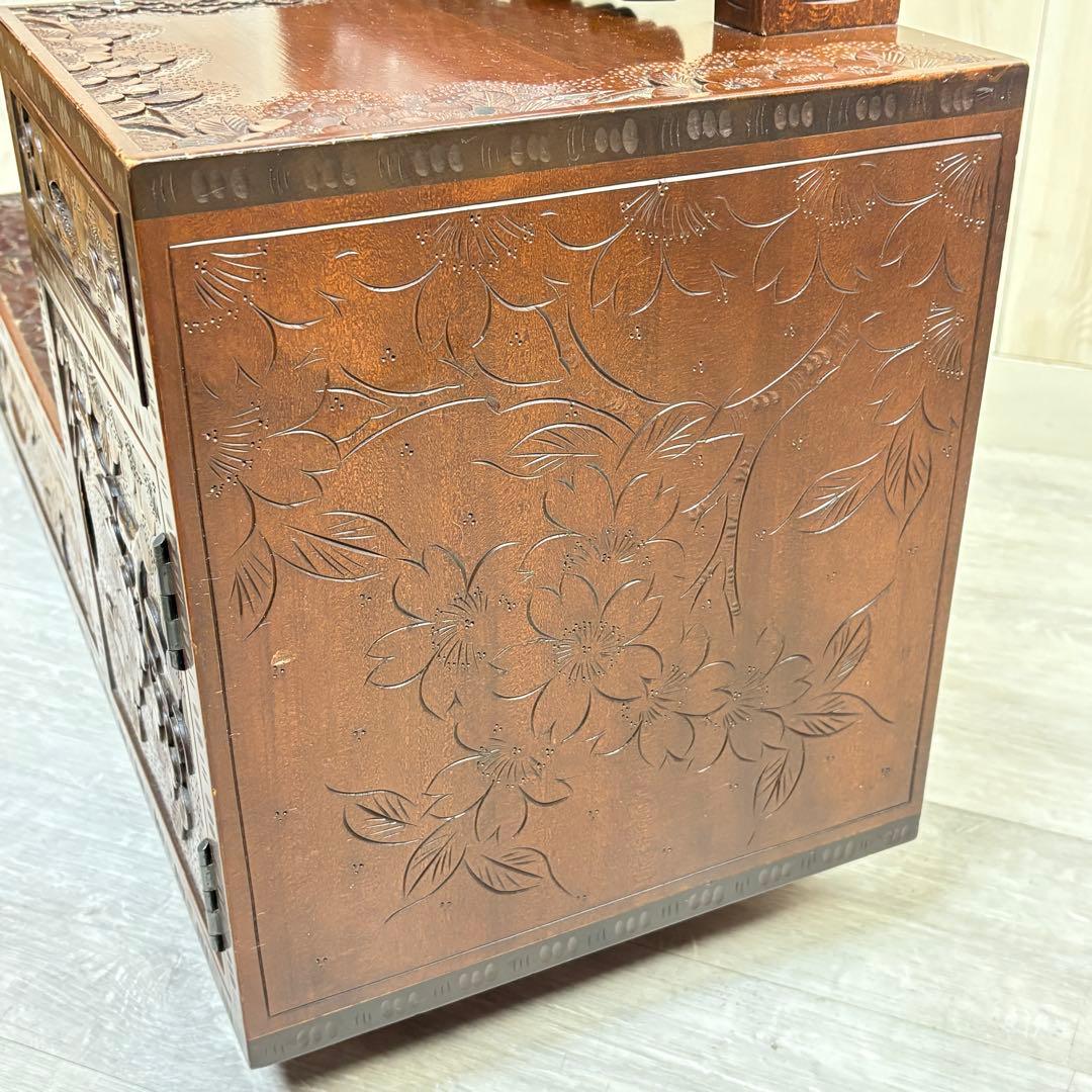 【元祖 軽井沢彫】軽井沢彫 鏡台　桜 さくら彫刻 大阪屋家具店　ドレッサー