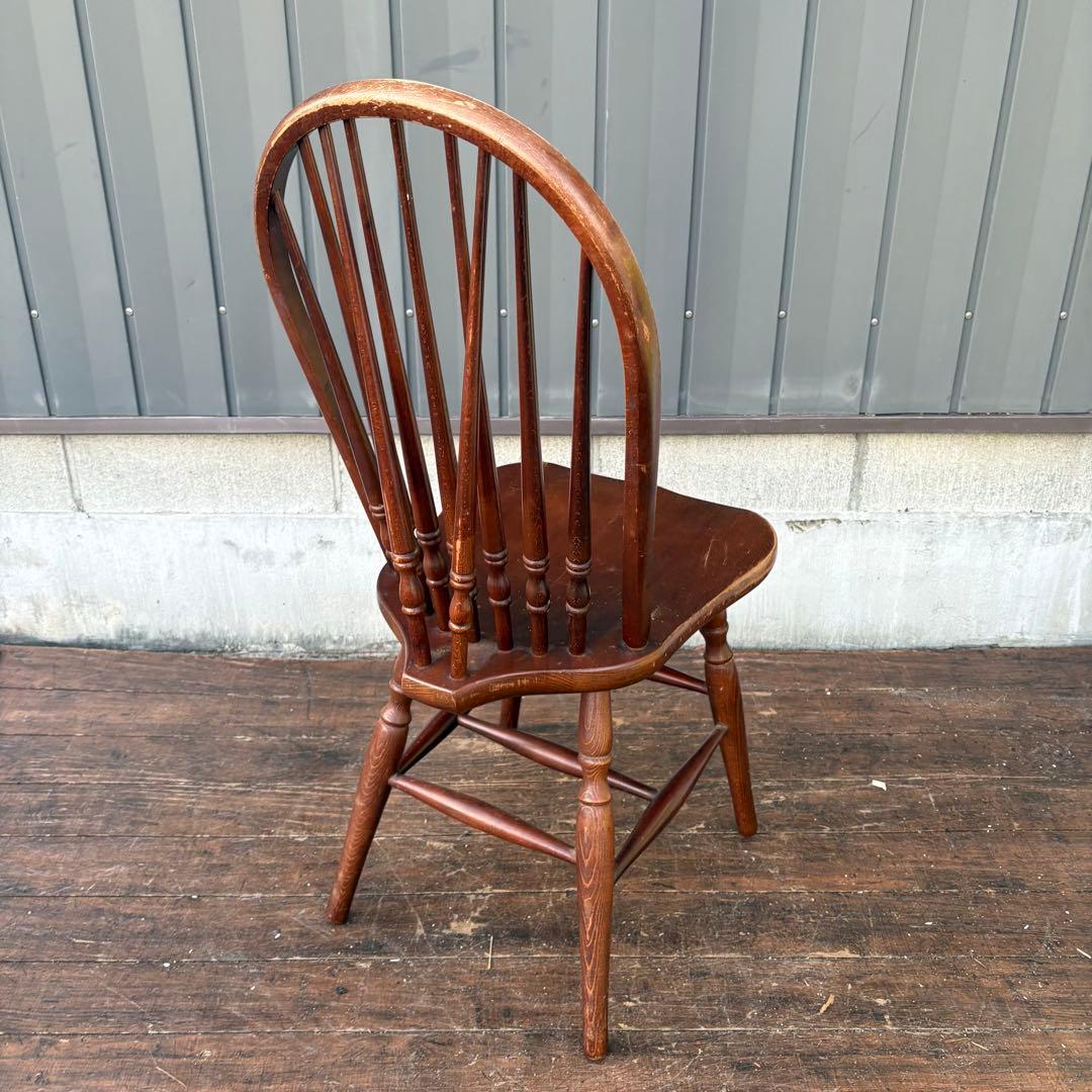 B4 昭和レトロ ウィンザーチェア 木製椅子 ナチュラル家具 古家具 ビンテージ