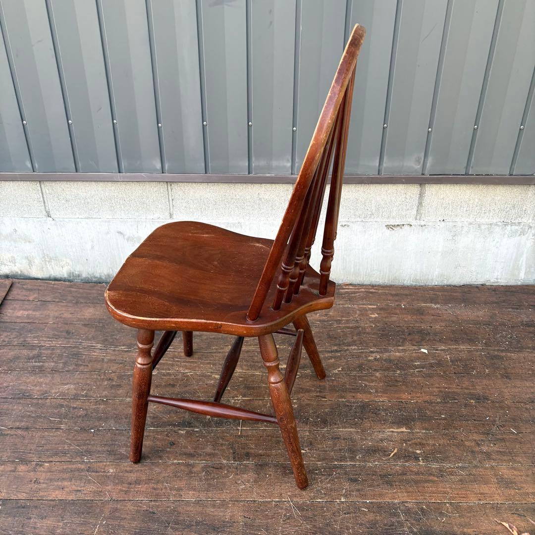 B4 昭和レトロ ウィンザーチェア 木製椅子 ナチュラル家具 古家具 ビンテージ