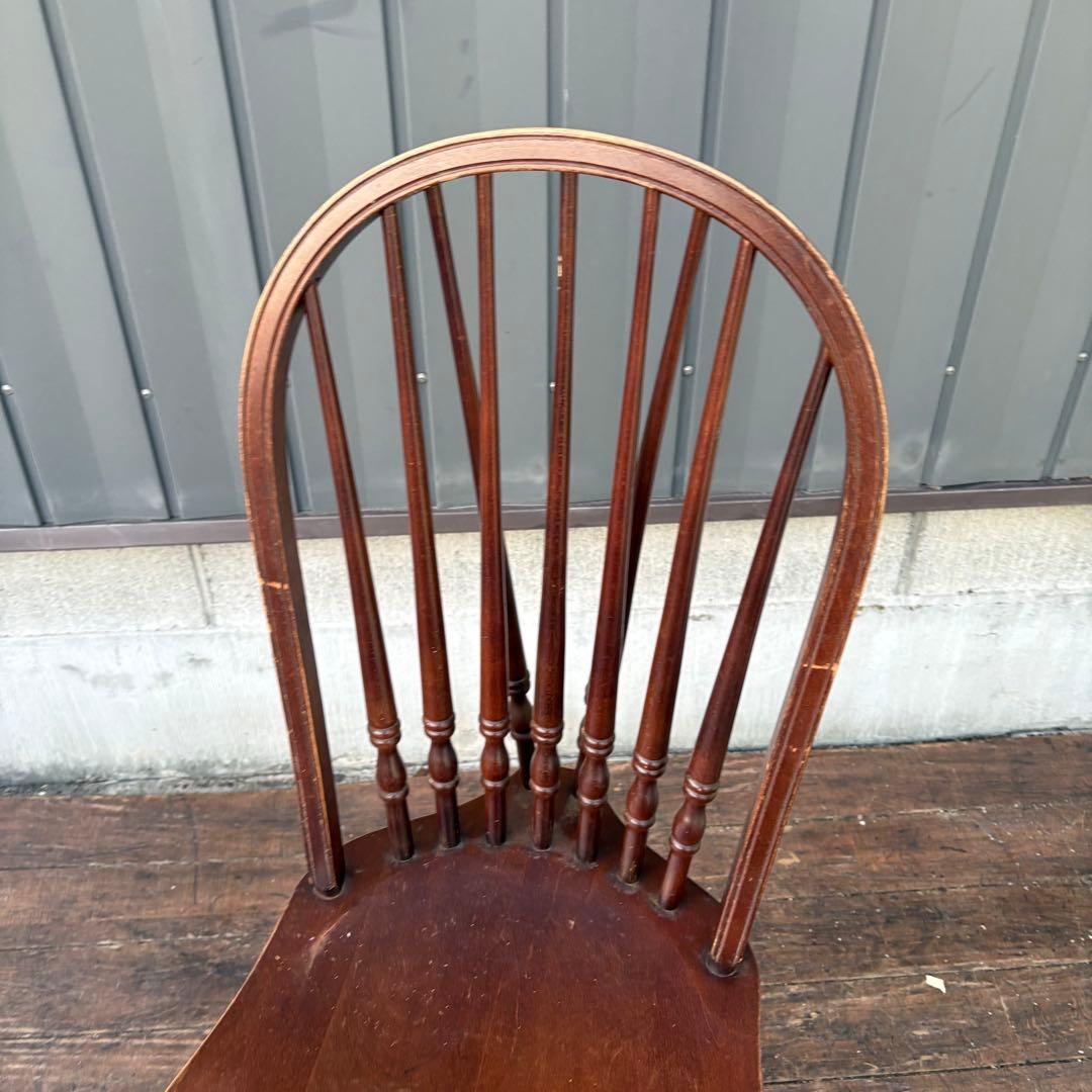 B4 昭和レトロ ウィンザーチェア 木製椅子 ナチュラル家具 古家具 ビンテージ