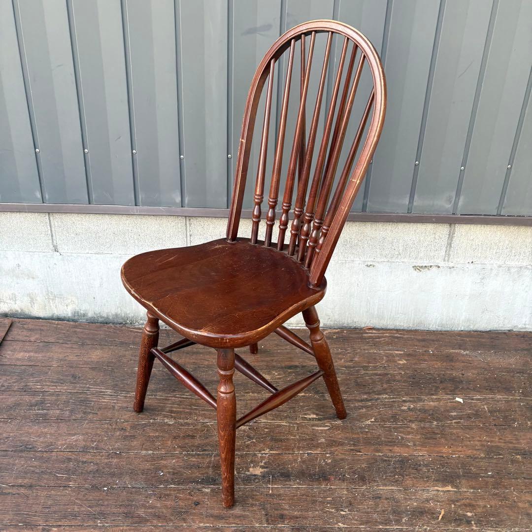 B4 昭和レトロ ウィンザーチェア 木製椅子 ナチュラル家具 古家具 ビンテージ