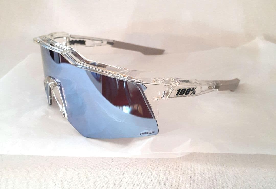 中古 100％ スピードクラフト XS クリアグレー ブルーミラー サングラス