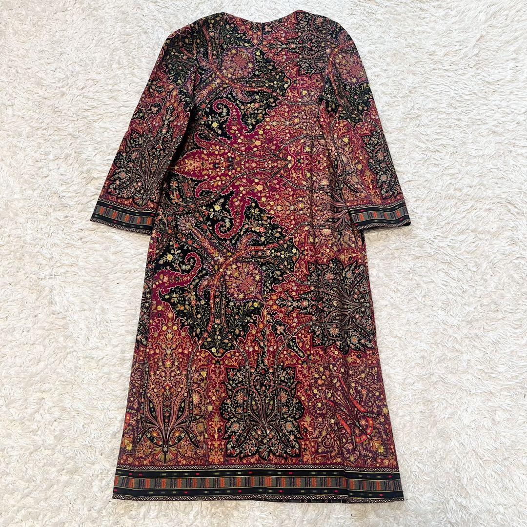 近年　エトロ　ワンピース　華やかペイズリー　ウール混　38