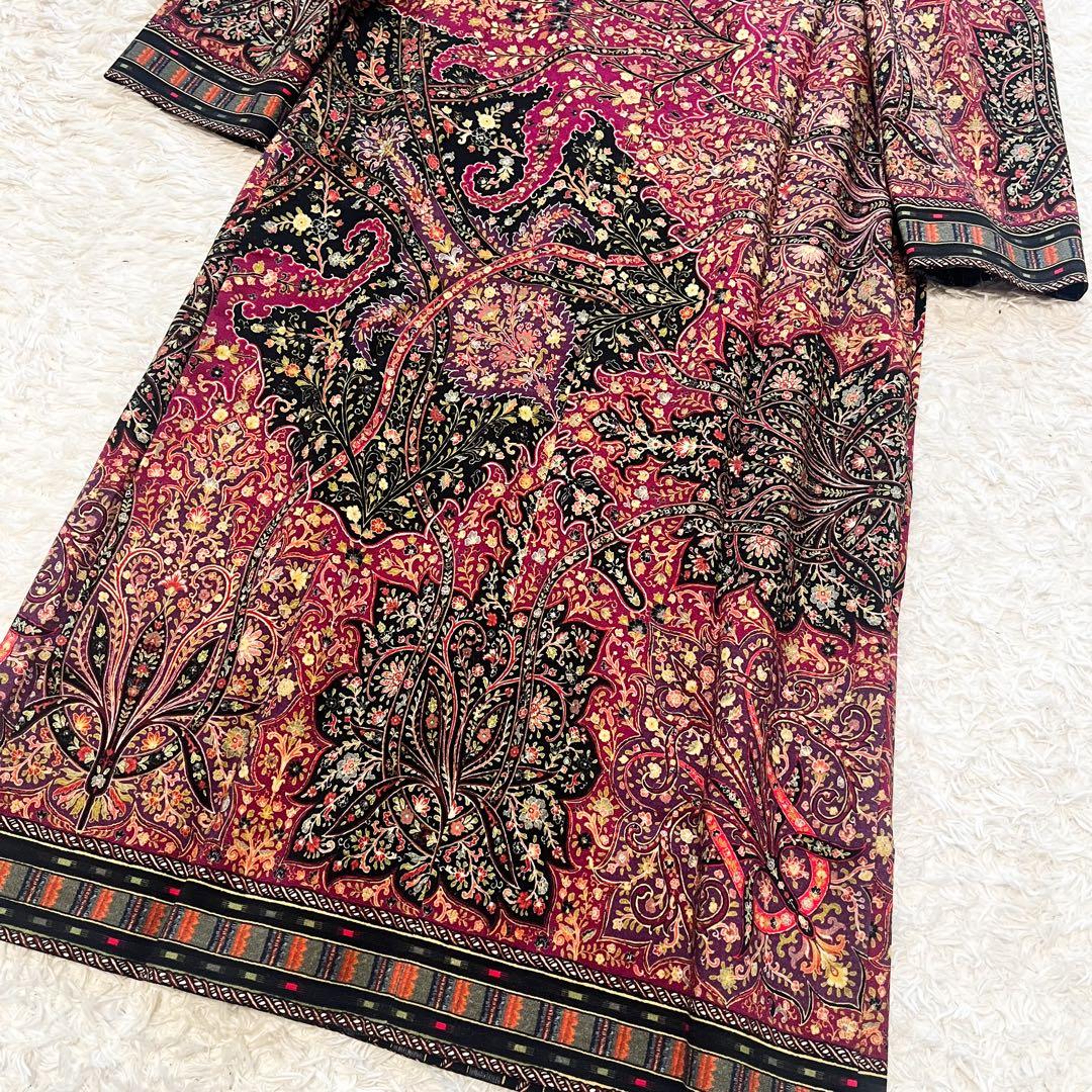 近年　エトロ　ワンピース　華やかペイズリー　ウール混　38